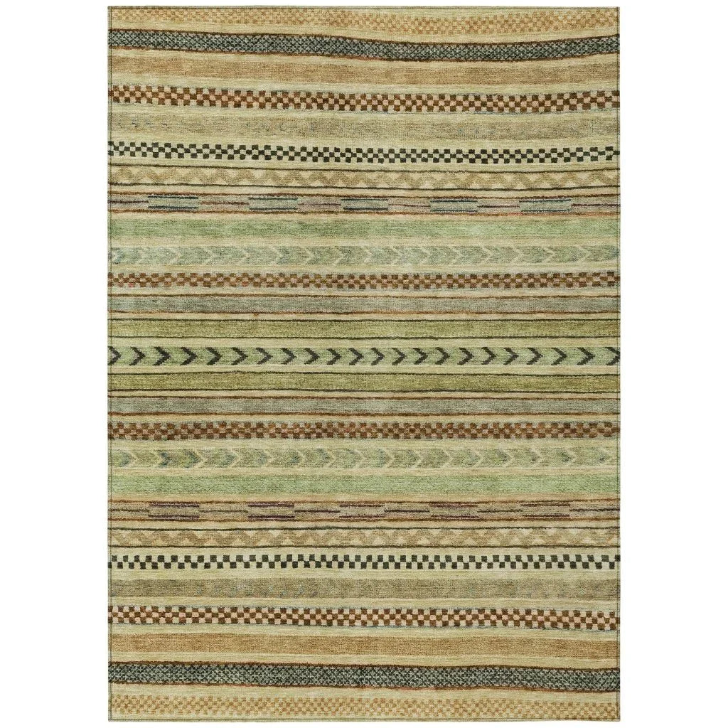 LOOMLAN Rugs Luthyra Beige Washable Indoor-Outdoor Rug
