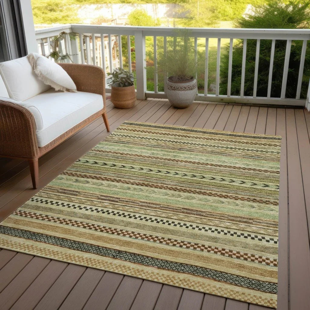 LOOMLAN Rugs Luthyra Beige Washable Indoor-Outdoor Rug