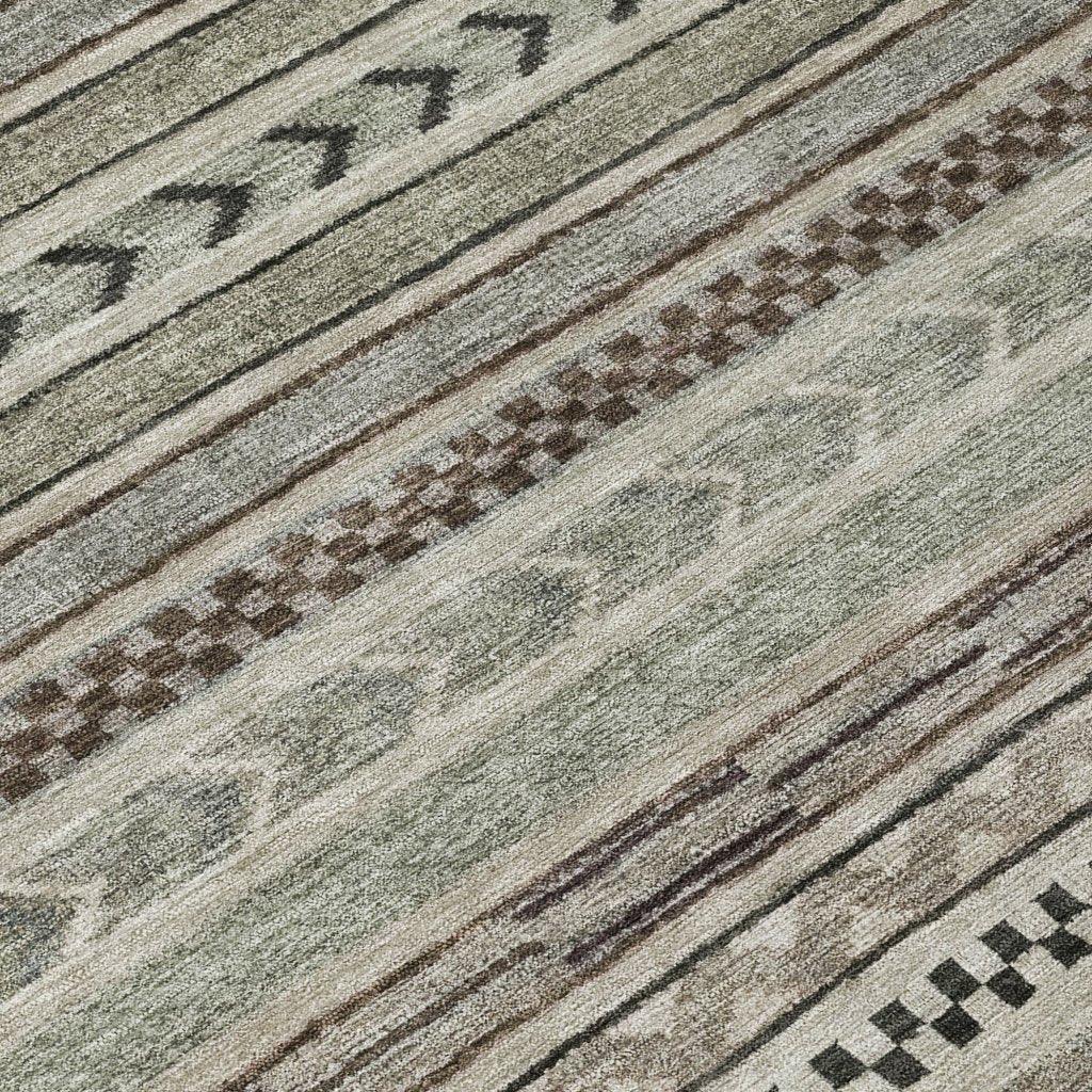 LOOMLAN Rugs Luthyra Brown Washable Indoor-Outdoor Rug