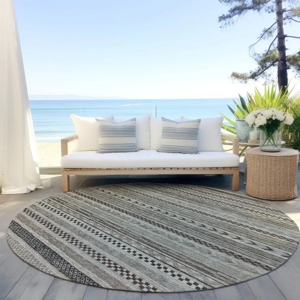 LOOMLAN Rugs Luthyra Brown Washable Indoor-Outdoor Rug