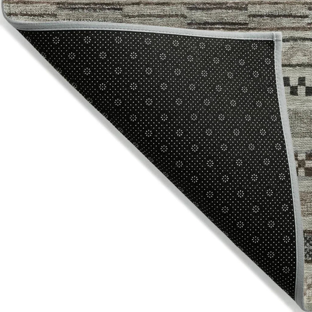 LOOMLAN Rugs Luthyra Brown Washable Indoor-Outdoor Rug
