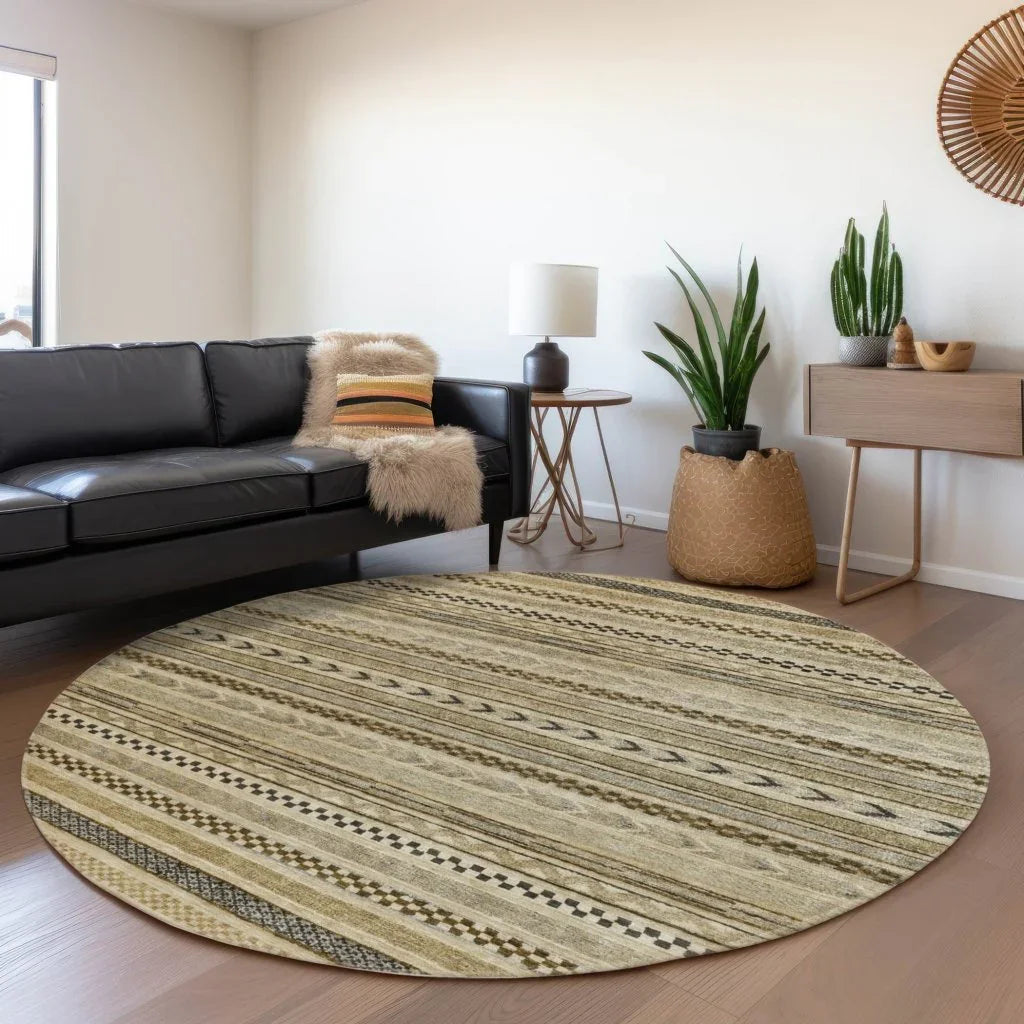 LOOMLAN Rugs Luthyra Chocolate Washable Indoor-Outdoor Rug