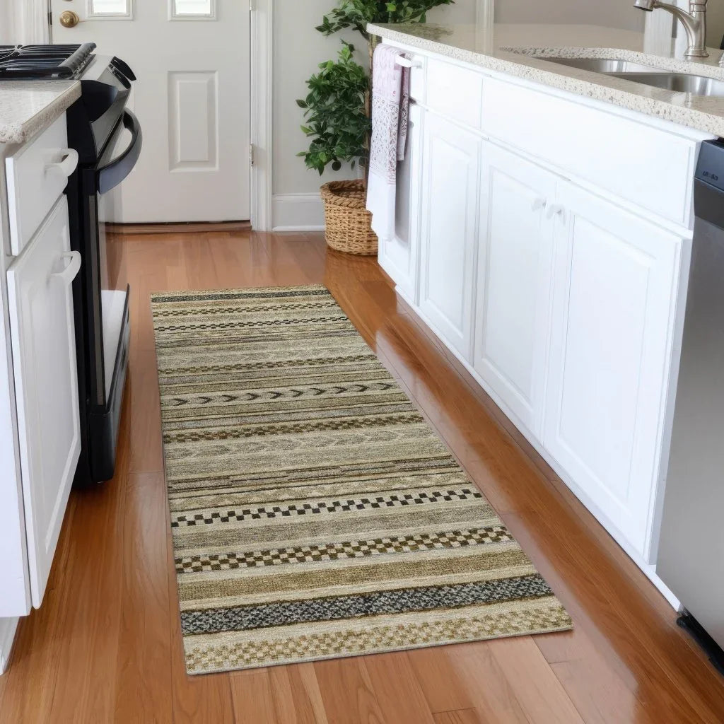 LOOMLAN Rugs Luthyra Chocolate Washable Indoor-Outdoor Rug