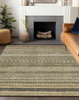LOOMLAN Rugs Luthyra Chocolate Washable Indoor-Outdoor Rug