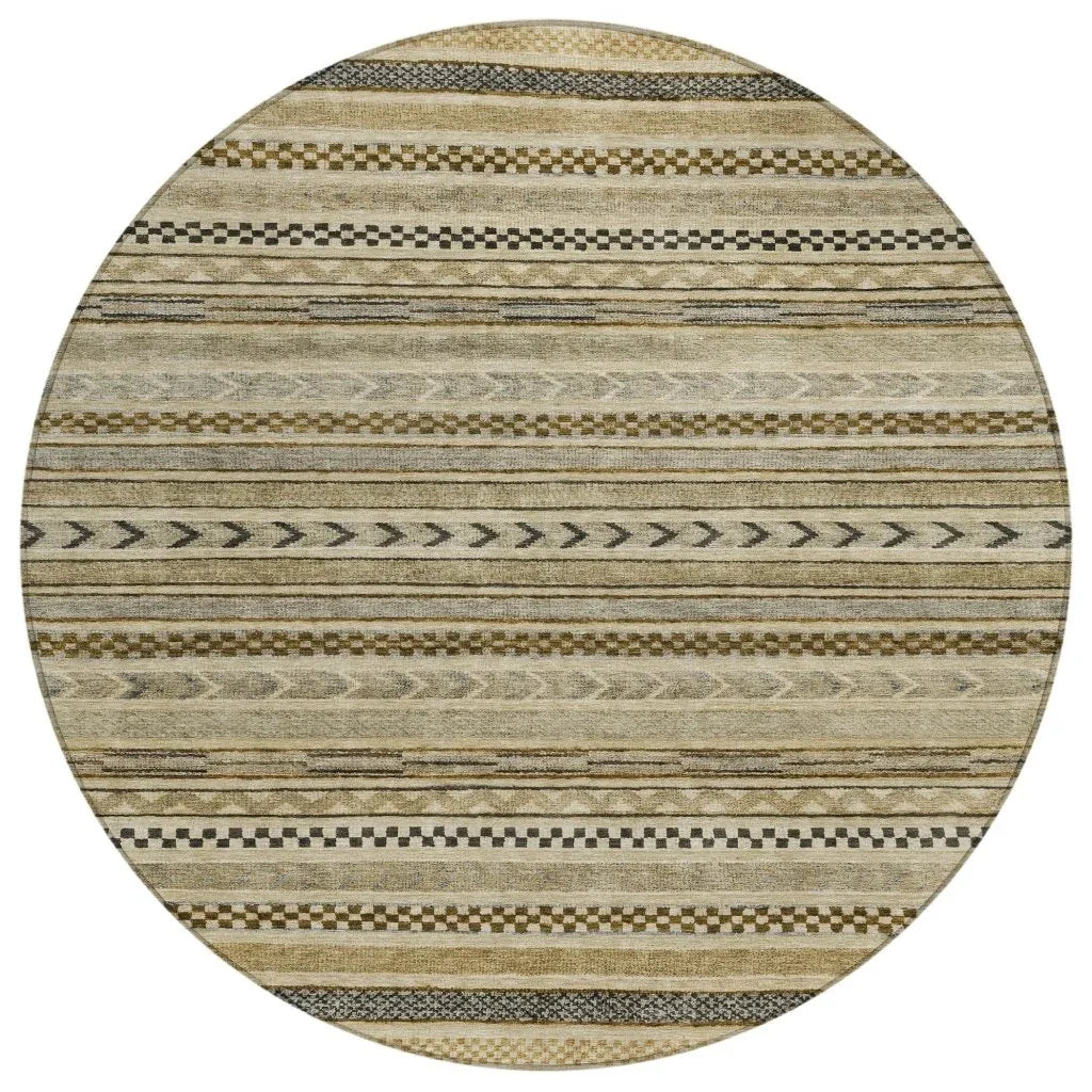 LOOMLAN Rugs Luthyra Chocolate Washable Indoor-Outdoor Rug