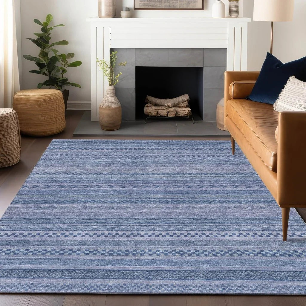 LOOMLAN Rugs Luthyra Denim Washable Indoor-Outdoor Rug