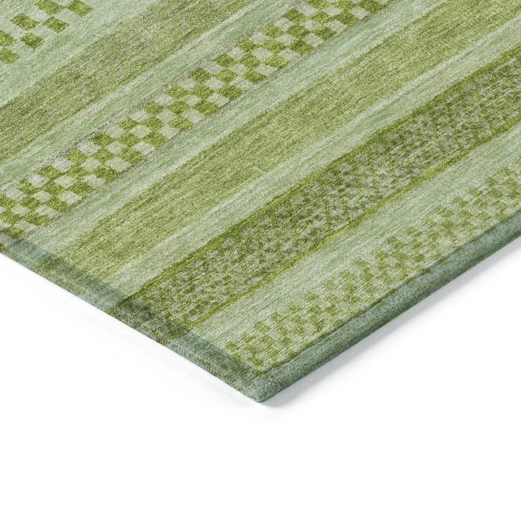 LOOMLAN Rugs Luthyra Green Washable Indoor-Outdoor Rug