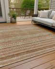LOOMLAN Rugs Luthyra Orange Washable Indoor-Outdoor Rug