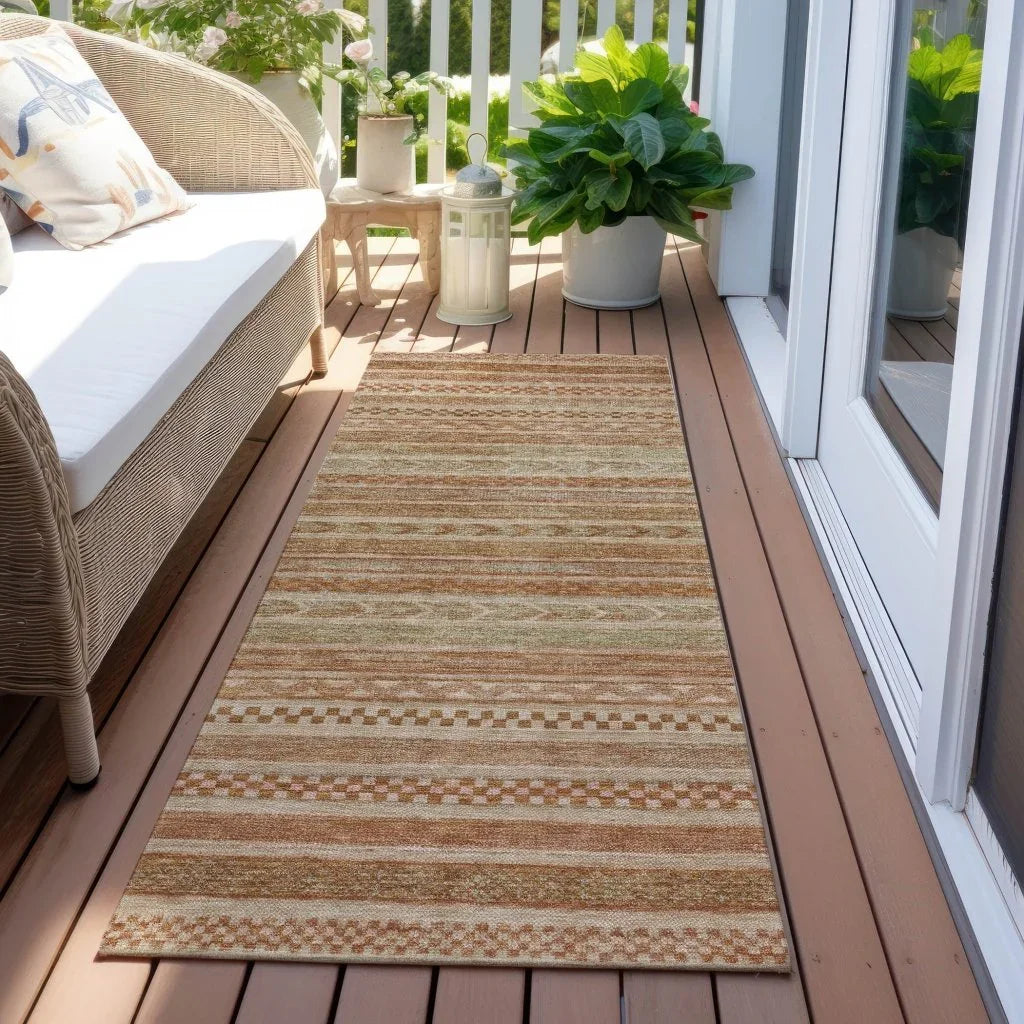 LOOMLAN Rugs Luthyra Orange Washable Indoor-Outdoor Rug