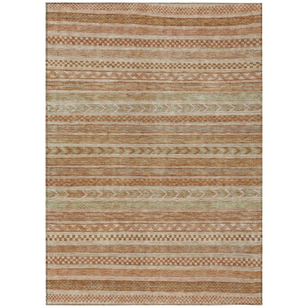 LOOMLAN Rugs Luthyra Orange Washable Indoor-Outdoor Rug