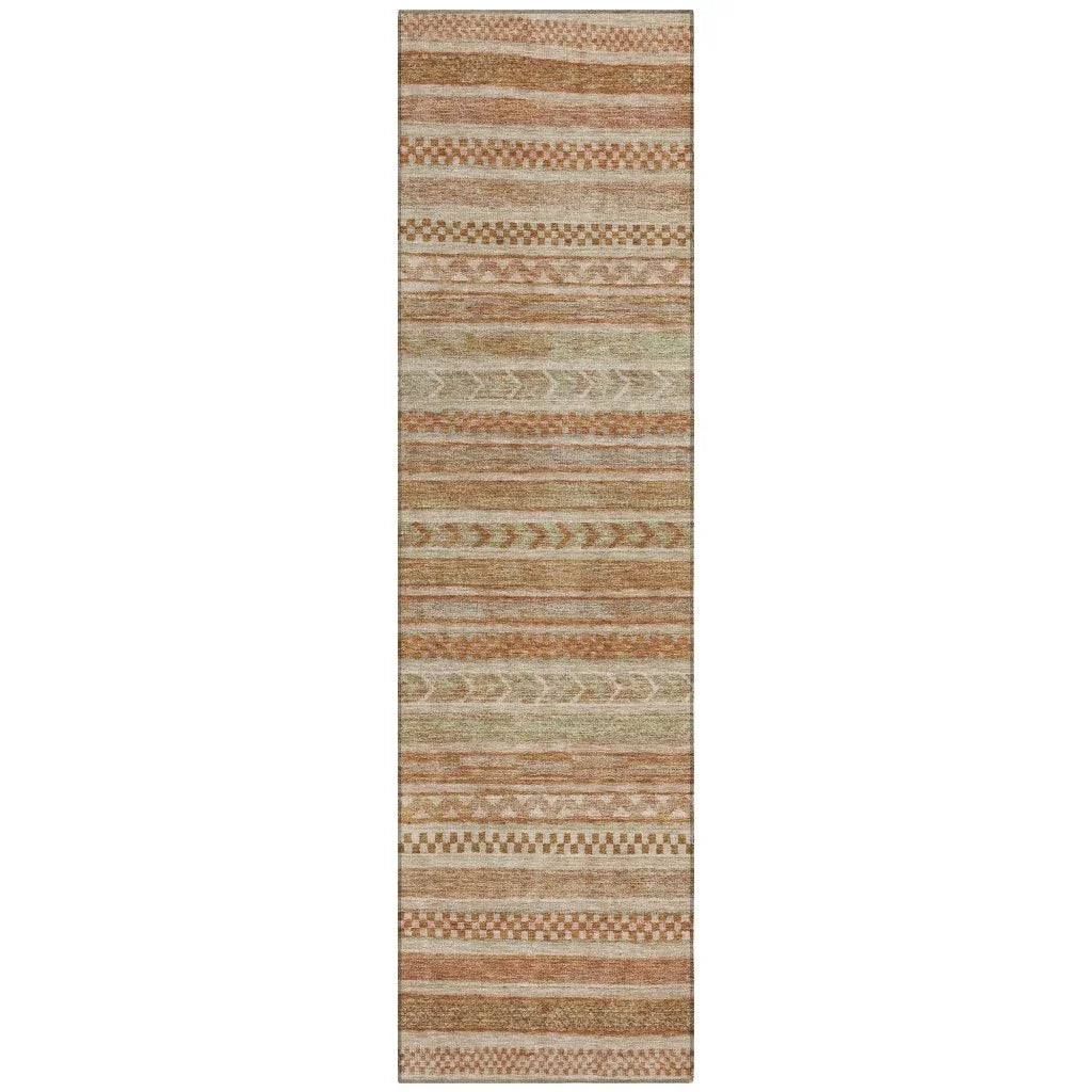 LOOMLAN Rugs Luthyra Orange Washable Indoor-Outdoor Rug