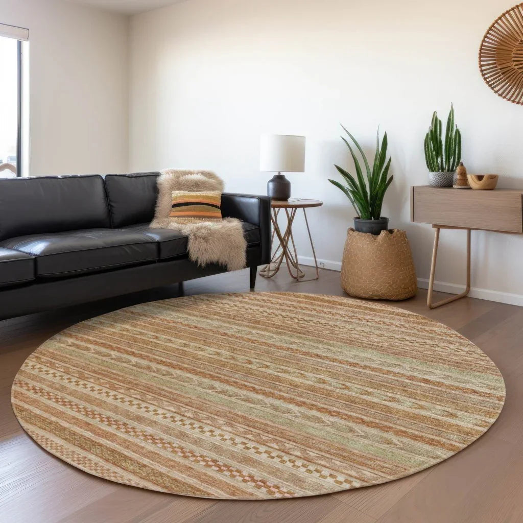 LOOMLAN Rugs Luthyra Orange Washable Indoor-Outdoor Rug