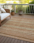 LOOMLAN Rugs Luthyra Orange Washable Indoor-Outdoor Rug