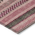 LOOMLAN Rugs Luthyra Pink Washable Indoor-Outdoor Rug
