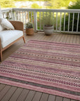 LOOMLAN Rugs Luthyra Pink Washable Indoor-Outdoor Rug