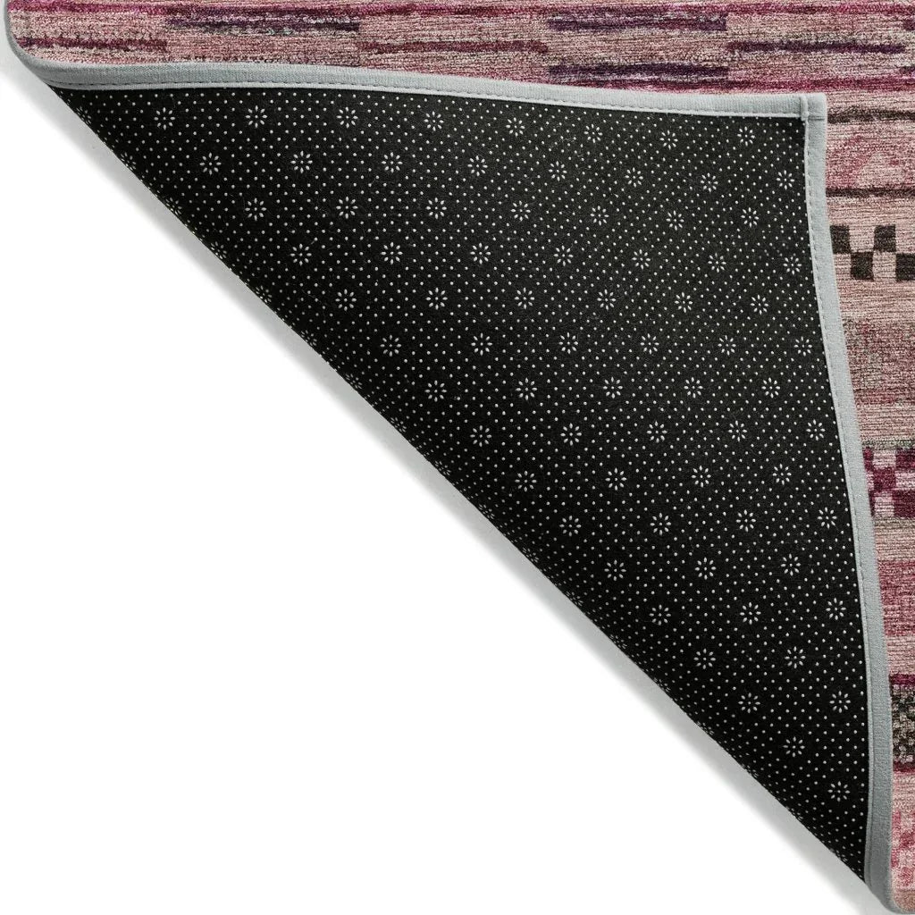 LOOMLAN Rugs Luthyra Pink Washable Indoor-Outdoor Rug