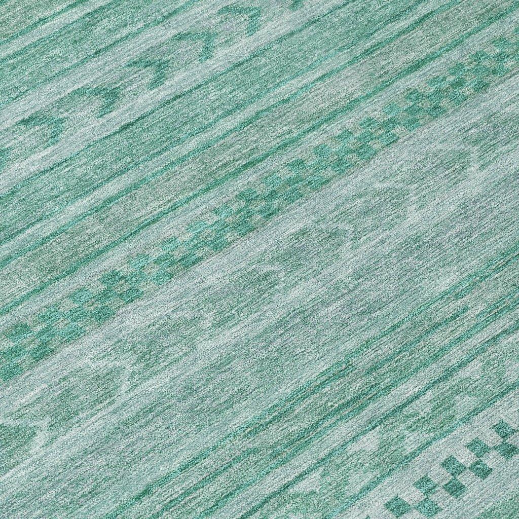 LOOMLAN Rugs Luthyra Turquoise Washable Indoor-Outdoor Rug