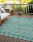 LOOMLAN Rugs Luthyra Turquoise Washable Indoor-Outdoor Rug