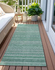 LOOMLAN Rugs Luthyra Turquoise Washable Indoor-Outdoor Rug