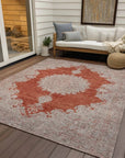 LOOMLAN Rugs Lyra Orange Washable Indoor-Outdoor Rug