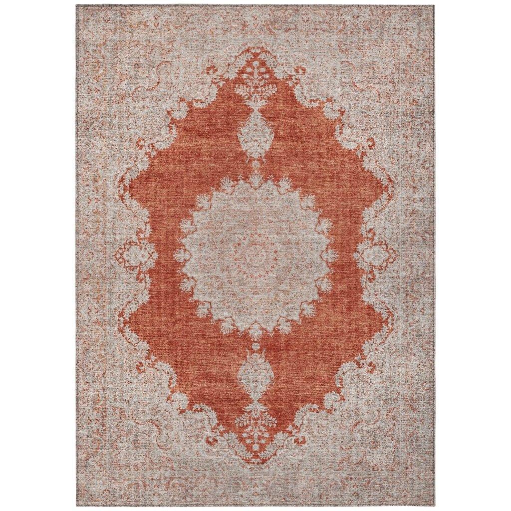 LOOMLAN Rugs Lyra Orange Washable Indoor-Outdoor Rug