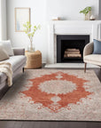 LOOMLAN Rugs Lyra Orange Washable Indoor-Outdoor Rug