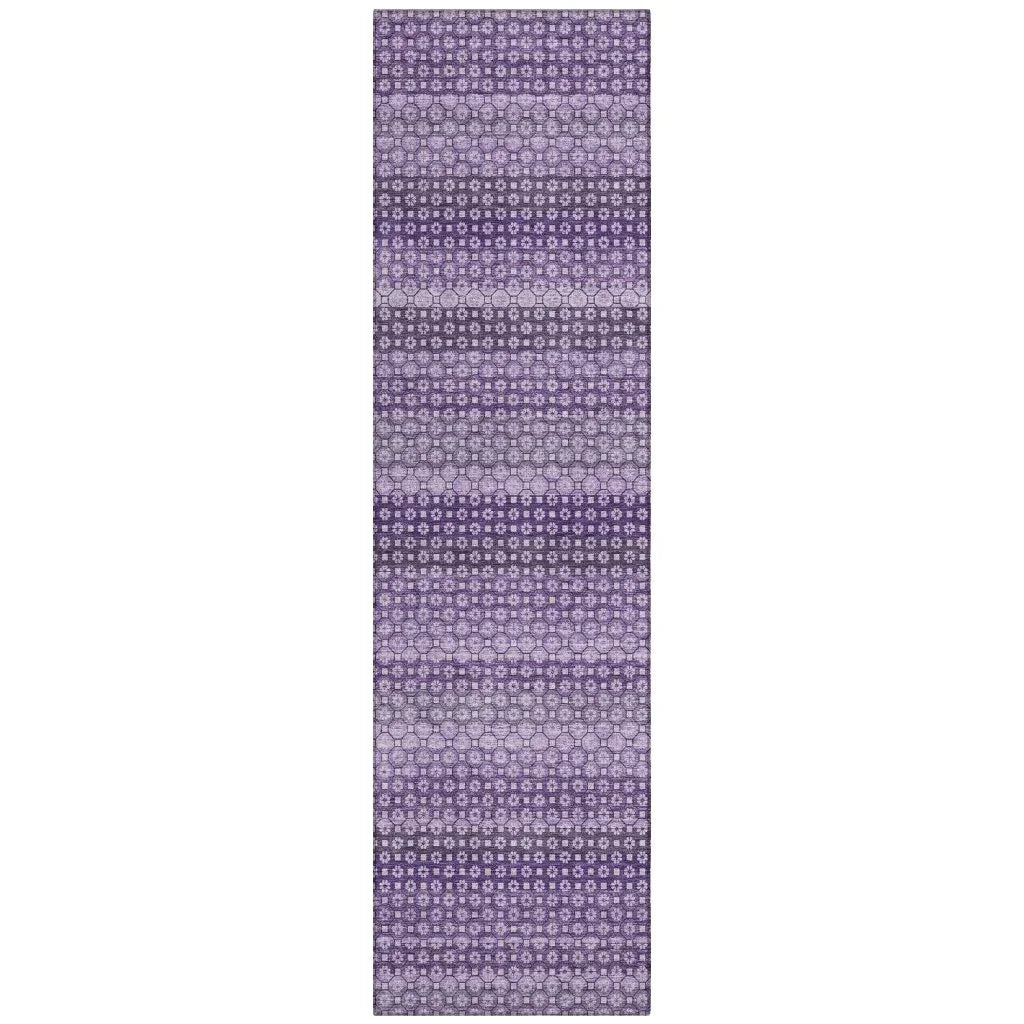 LOOMLAN Rugs Lyrella Purple Washable Indoor-Outdoor Rug