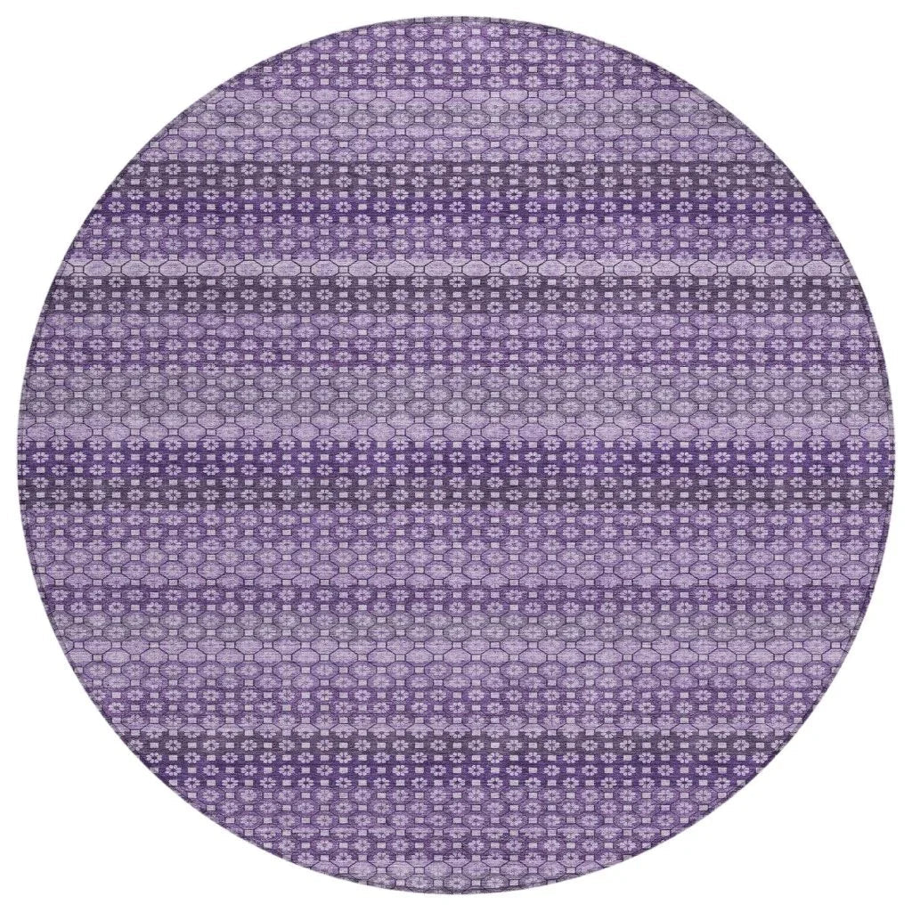 LOOMLAN Rugs Lyrella Purple Washable Indoor-Outdoor Rug
