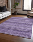 LOOMLAN Rugs Lyrella Purple Washable Indoor-Outdoor Rug