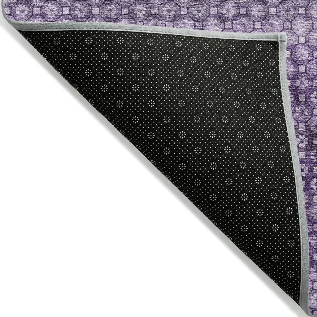 LOOMLAN Rugs Lyrella Purple Washable Indoor-Outdoor Rug
