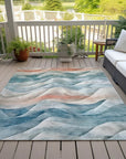 LOOMLAN Rugs Lyrette Teal Washable Indoor-Outdoor Rug