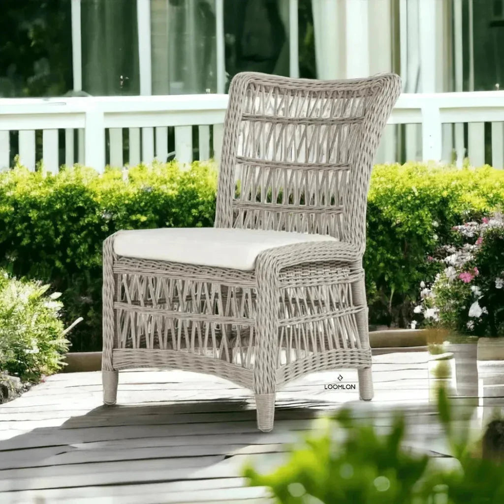 Lloyd Flanders Mackinac All Weather Wicker Dining Chair Sunbrella
