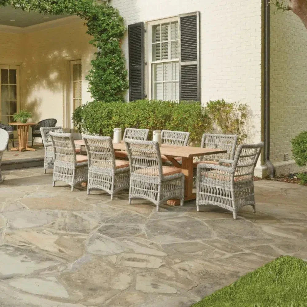 Mackinac Wicker Outdoor Furniture Dining Set for 8 - LOOMLAN - Lloyd Flanders - Outdoor Dining Sets