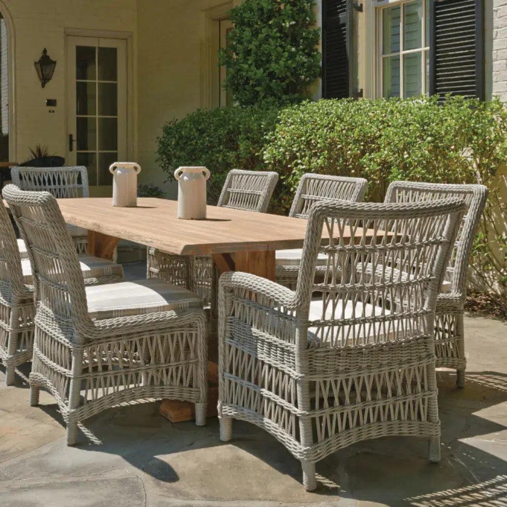 Mackinac Wicker Outdoor Furniture Dining Set for 8 - LOOMLAN - Lloyd Flanders - Outdoor Dining Sets