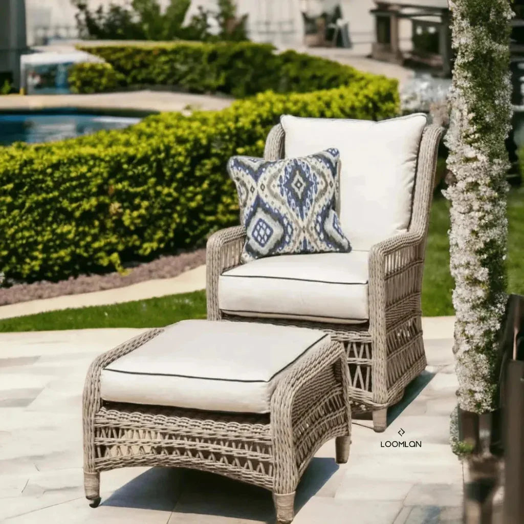Mackinac Wicker Outdoor Patio Lounge Chair - LOOMLAN - Lloyd Flanders - Outdoor Lounge Chairs