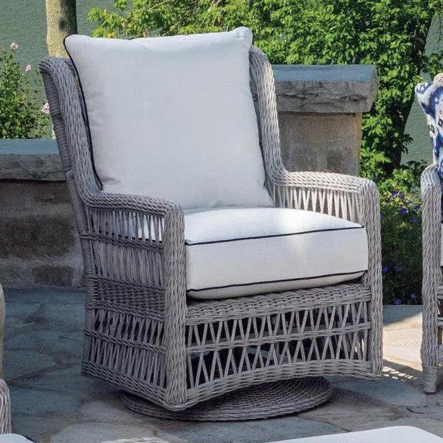 Mackinac Wicker Outdoor Swivel Glider Chair - High Back - LOOMLAN - Lloyd Flanders - Outdoor Lounge Chairs