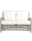 Mackinac Wicker Patio Loveseat Swivel Chair Table Set - LOOMLAN - Lloyd Flanders - Outdoor Lounge Sets