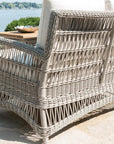 Mackinac Wicker Patio Loveseat Swivel Chair Table Set - LOOMLAN - Lloyd Flanders - Outdoor Lounge Sets