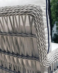 Mackinac Wicker Patio Loveseat Swivel Chair Table Set - LOOMLAN - Lloyd Flanders - Outdoor Lounge Sets