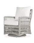 Mackinac Wicker Patio Loveseat Swivel Chair Table Set - LOOMLAN - Lloyd Flanders - Outdoor Lounge Sets