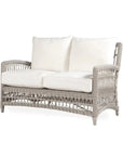 Mackinac Wicker Patio Loveseat Swivel Chair Table Set - LOOMLAN - Lloyd Flanders - Outdoor Lounge Sets
