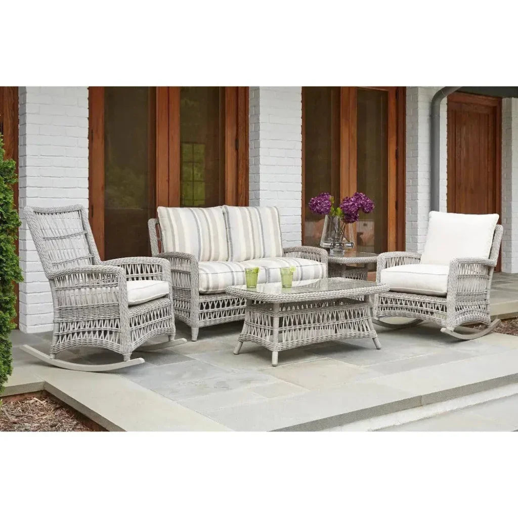 Lloyd Flanders Mackinac Wicker Rocking Porch Lounge Set Cushions