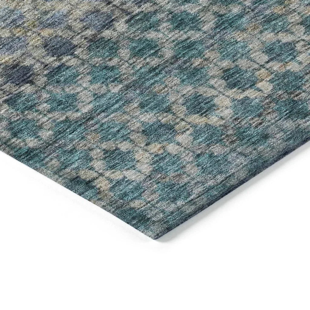 LOOMLAN Rugs Maelis Blue Washable Indoor-Outdoor Rug