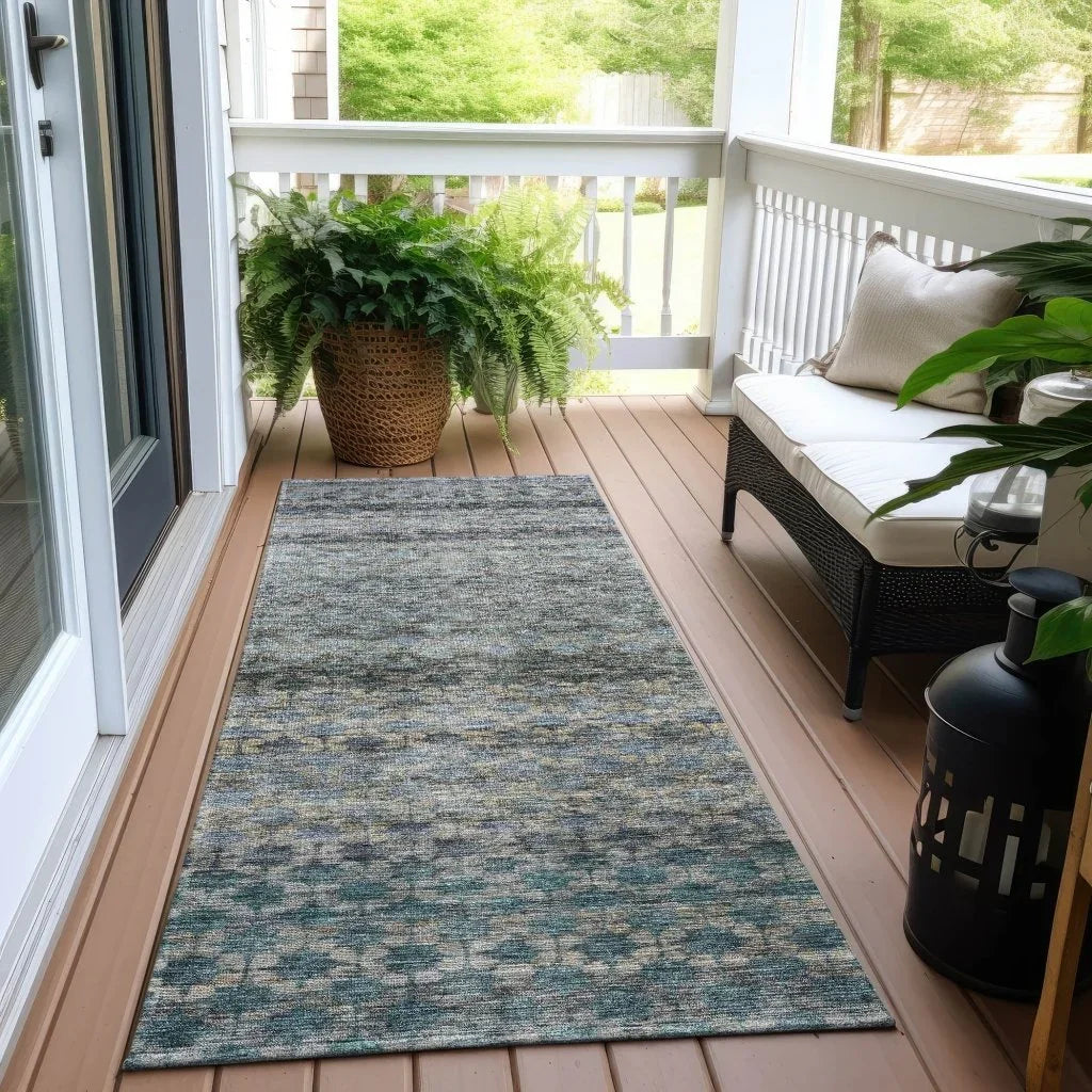 LOOMLAN Rugs Maelis Blue Washable Indoor-Outdoor Rug