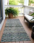 LOOMLAN Rugs Maelis Blue Washable Indoor-Outdoor Rug