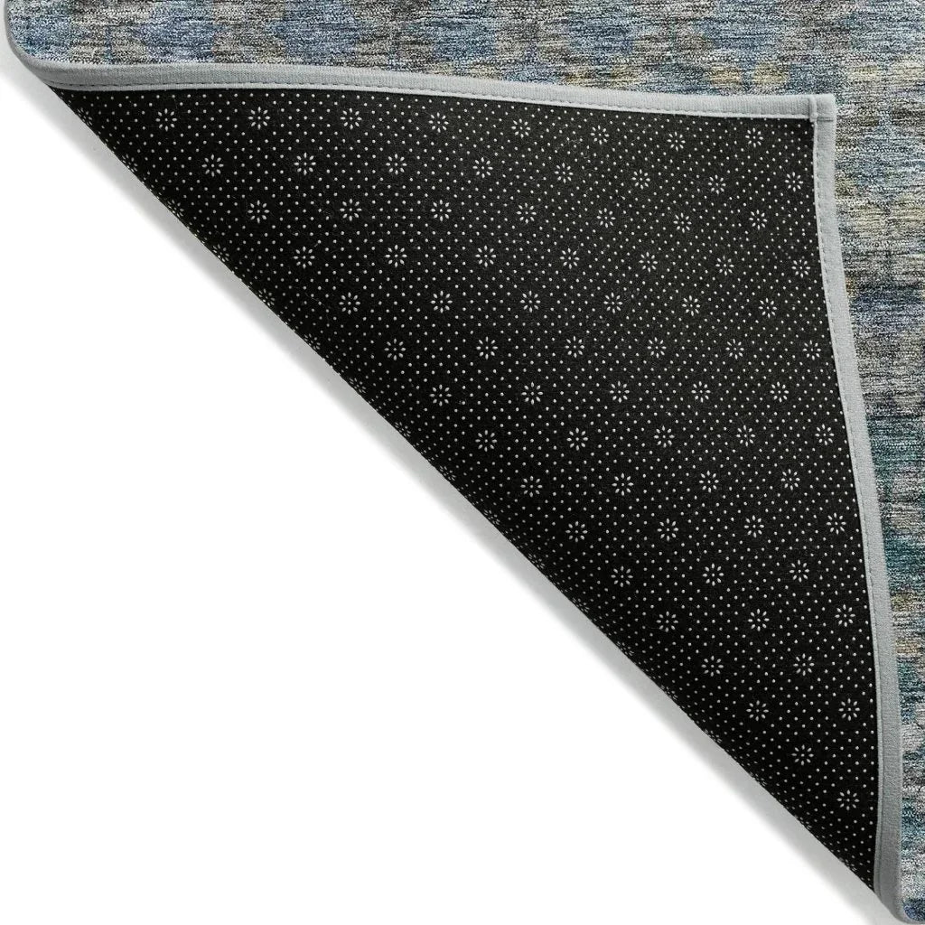 LOOMLAN Rugs Maelis Blue Washable Indoor-Outdoor Rug