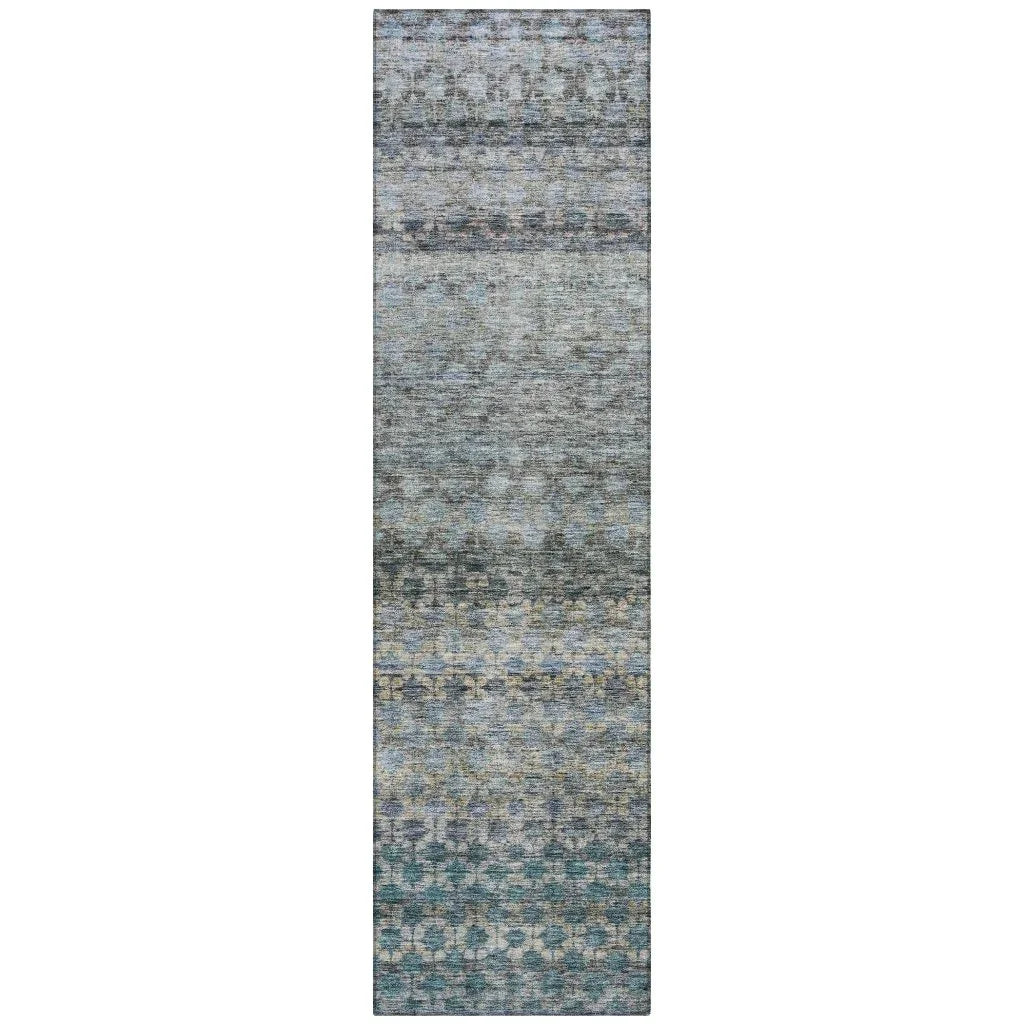 LOOMLAN Rugs Maelis Blue Washable Indoor-Outdoor Rug
