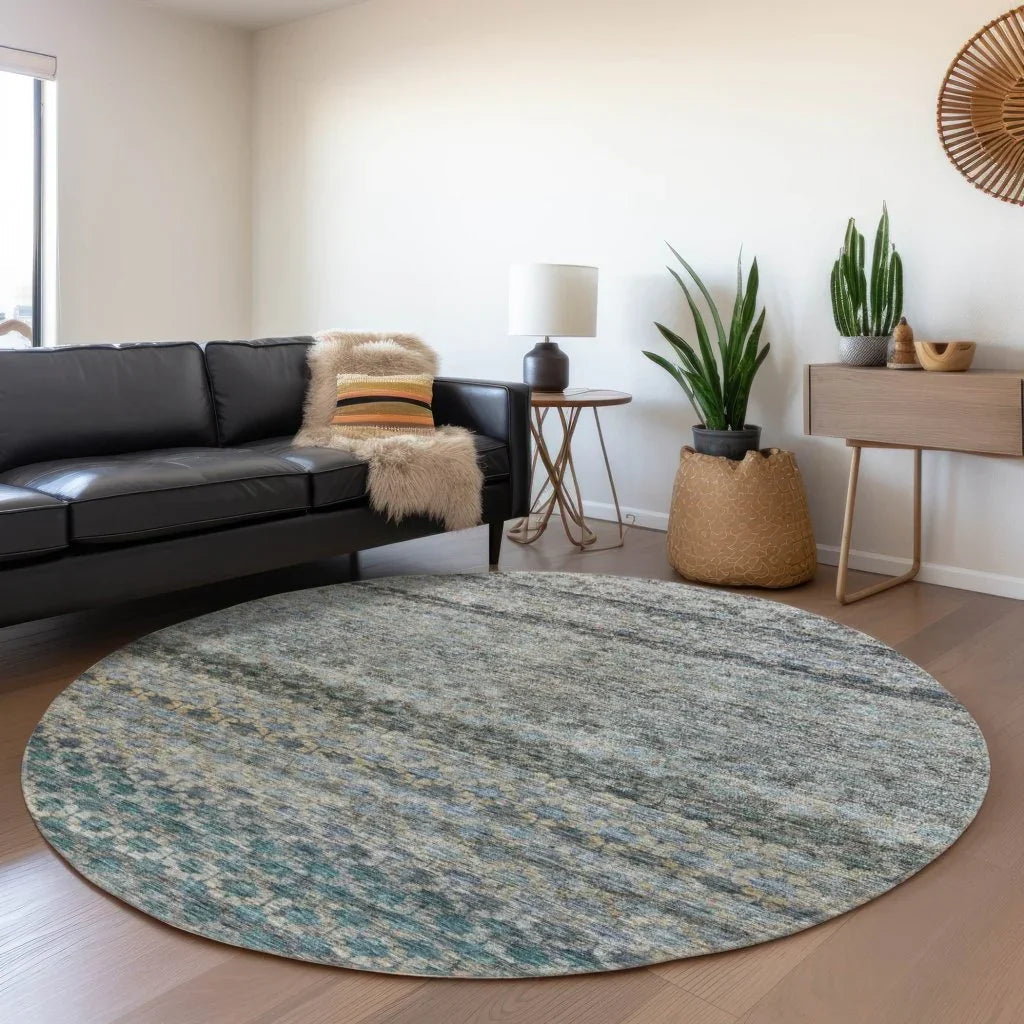 LOOMLAN Rugs Maelis Blue Washable Indoor-Outdoor Rug