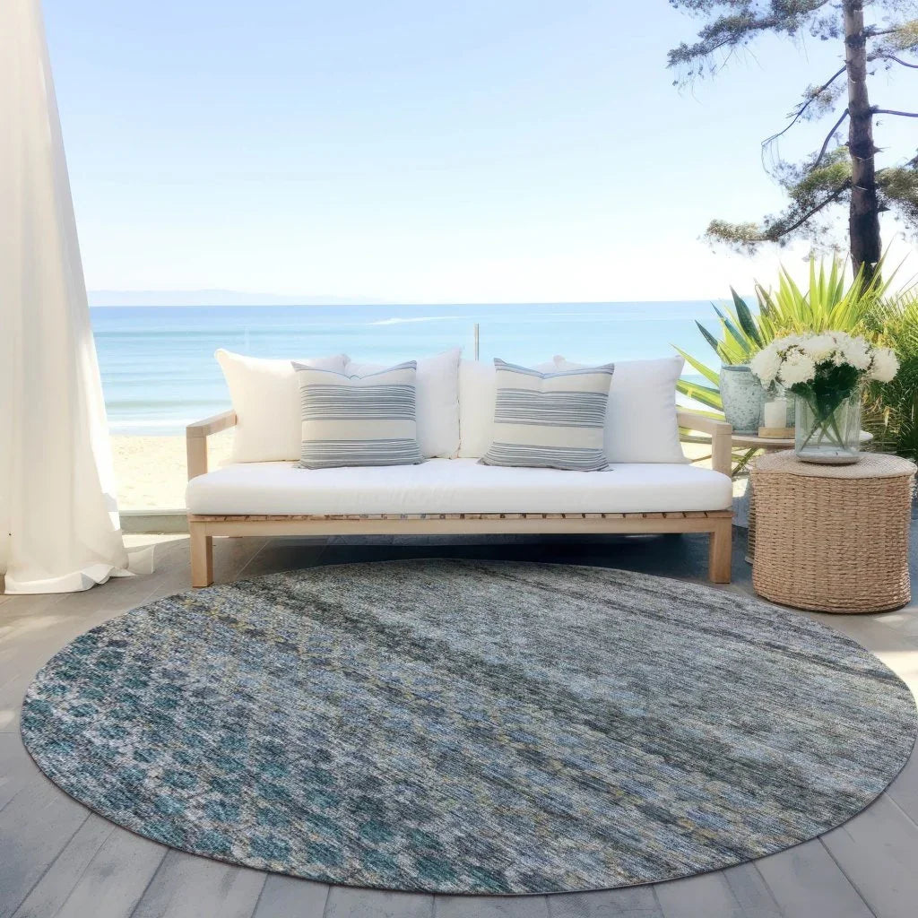LOOMLAN Rugs Maelis Blue Washable Indoor-Outdoor Rug
