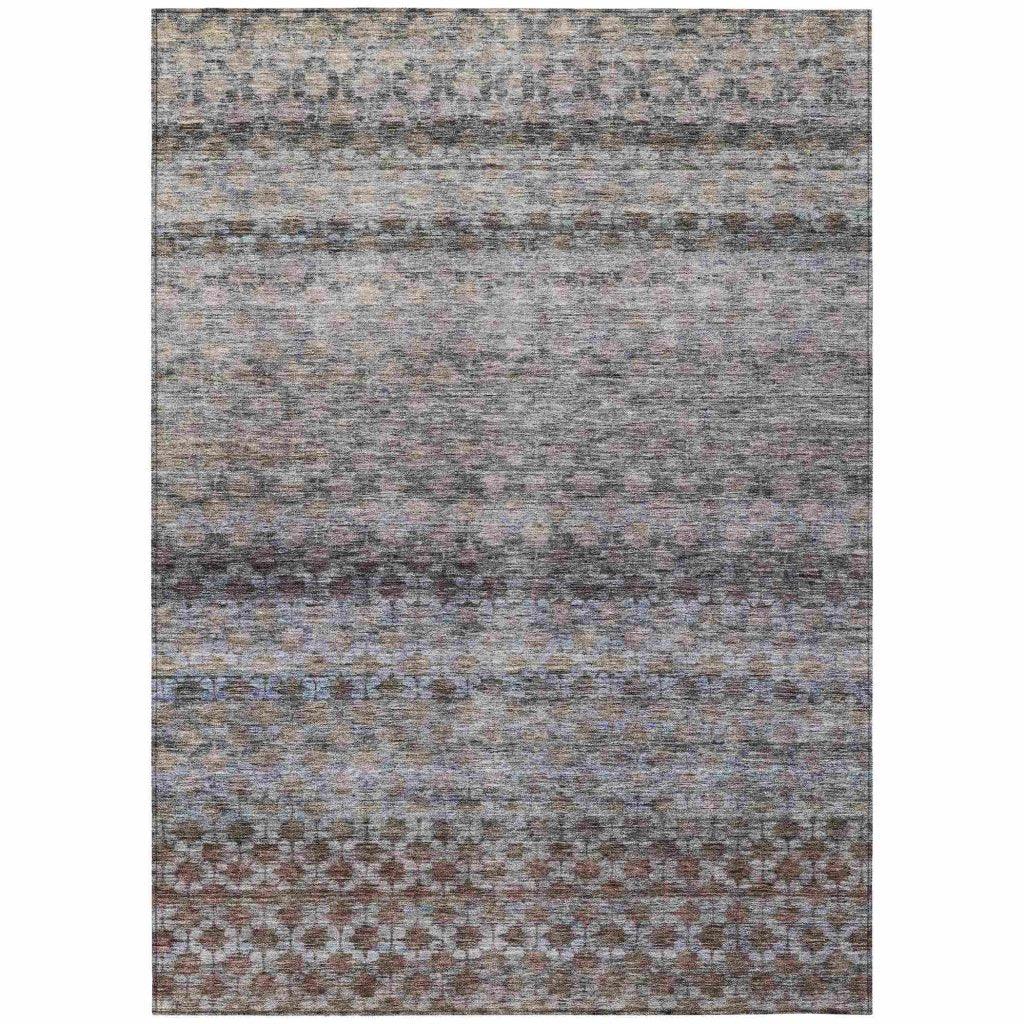 LOOMLAN Rugs Maelis Brown Washable Indoor-Outdoor Rug
